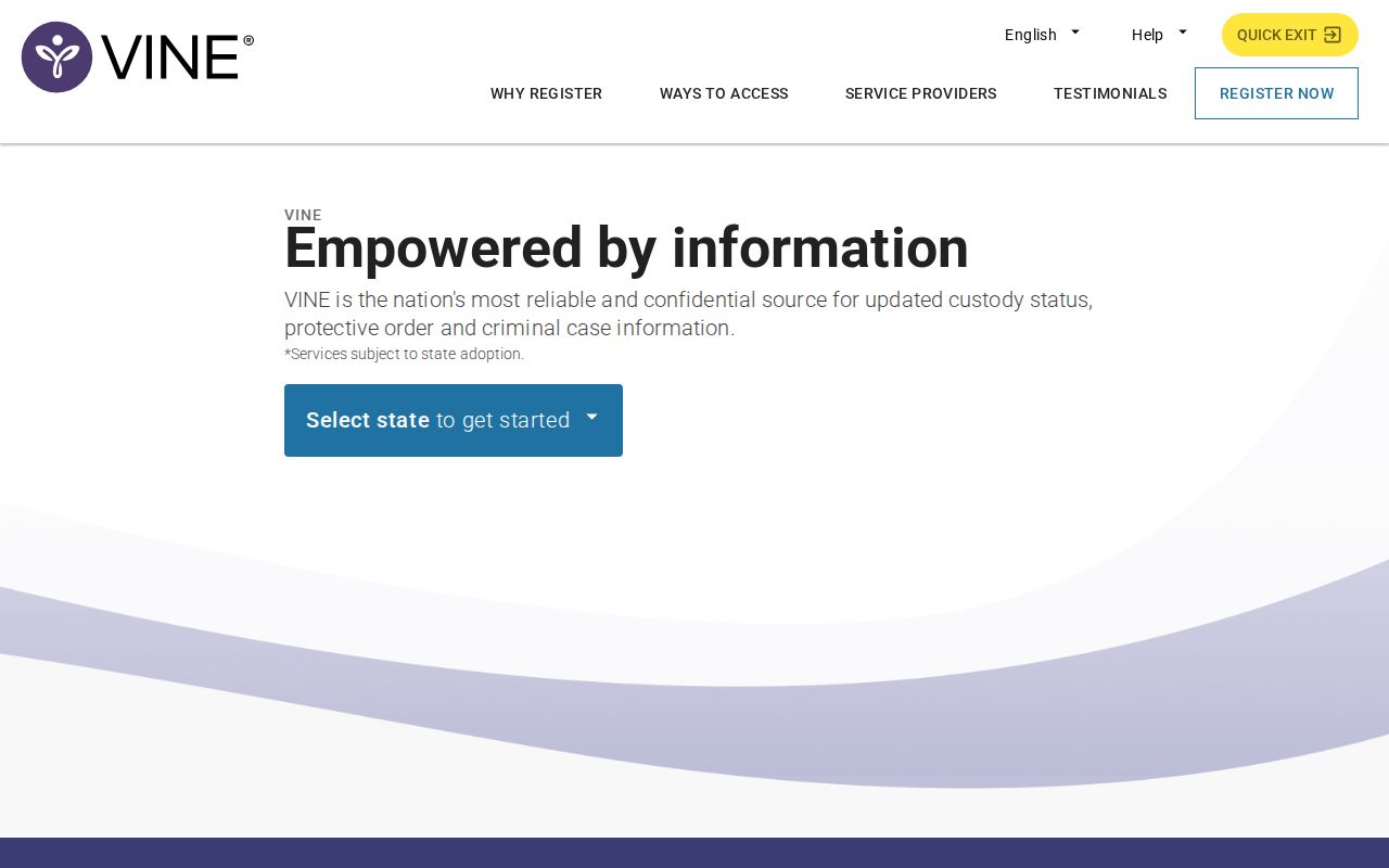 Washington County VINE arrest check and custody alert registration interface
